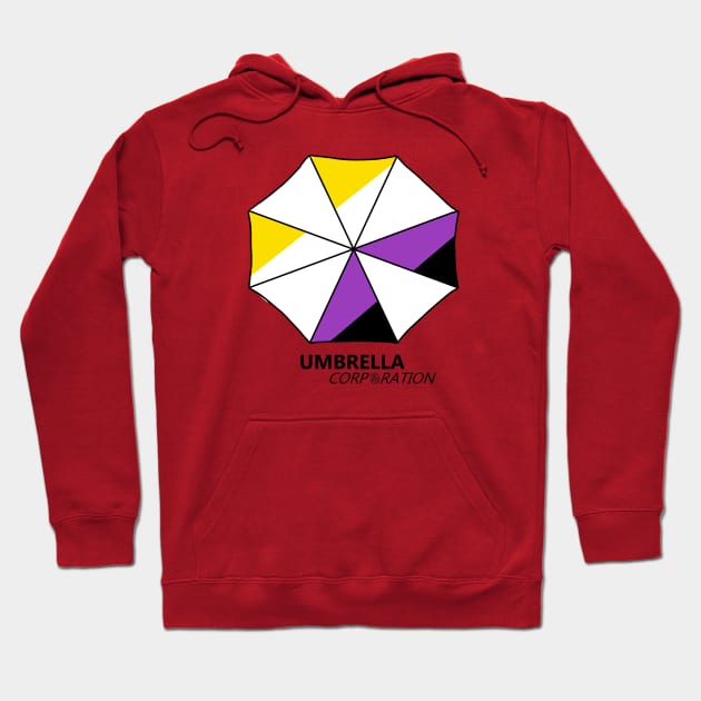 Non-Binary Pride Umbrella Corp Hoodie by Materiaboitv